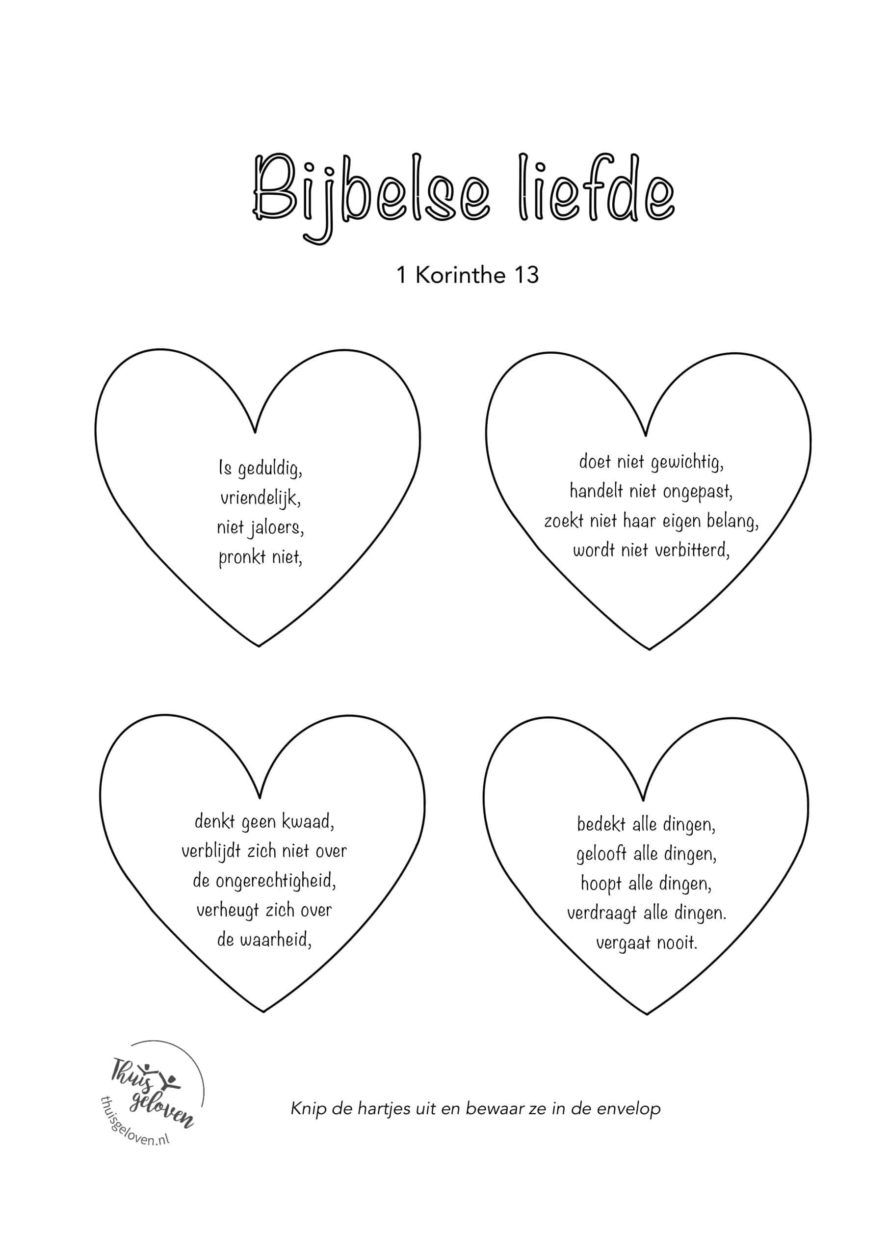 Werkblad - De liefde - 1 Korinthe 13 - Afbeelding 2